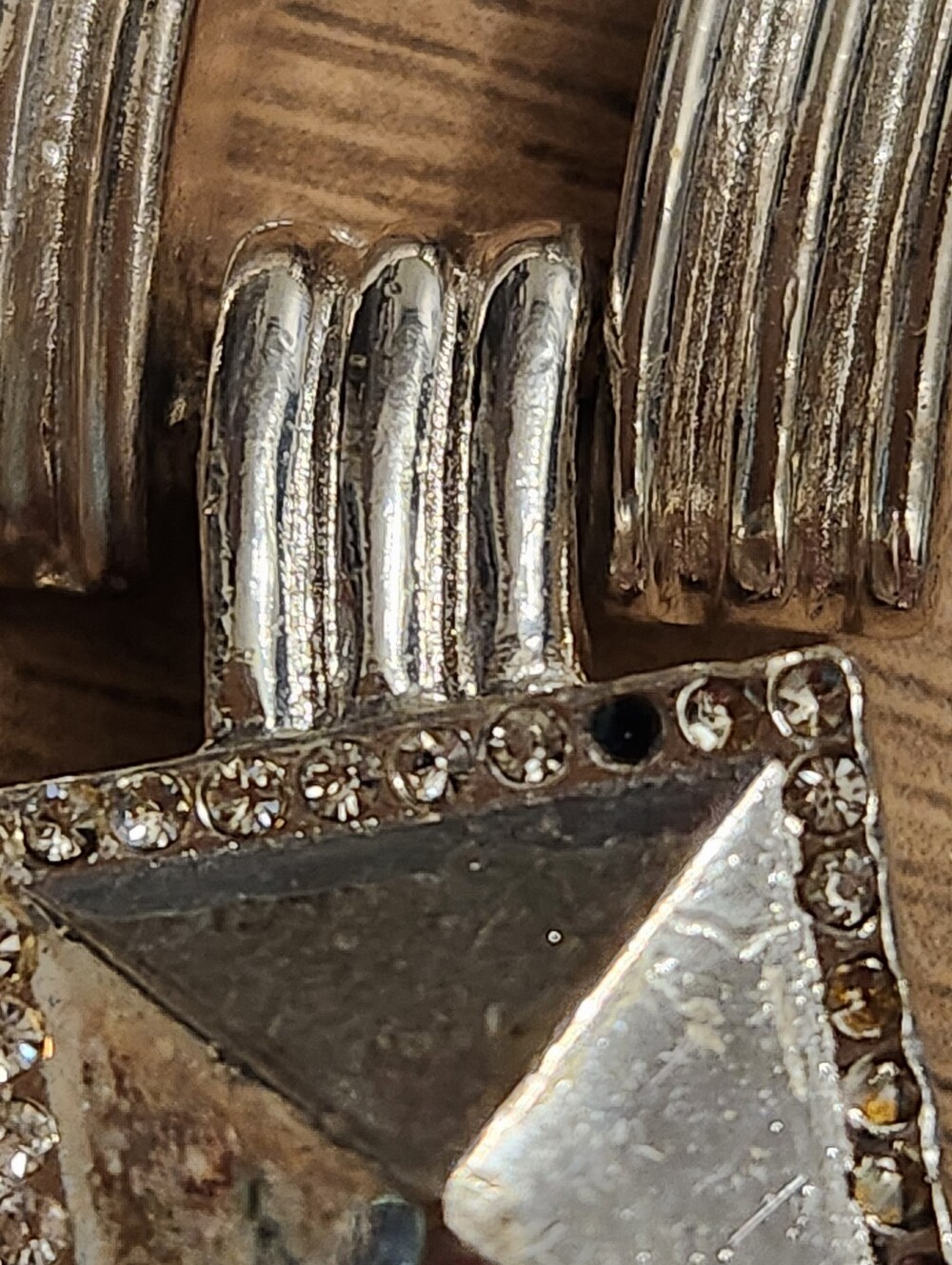 Silver-Tone Pyramid Link Necklace and Bracelet Set - Picture 10 of 12